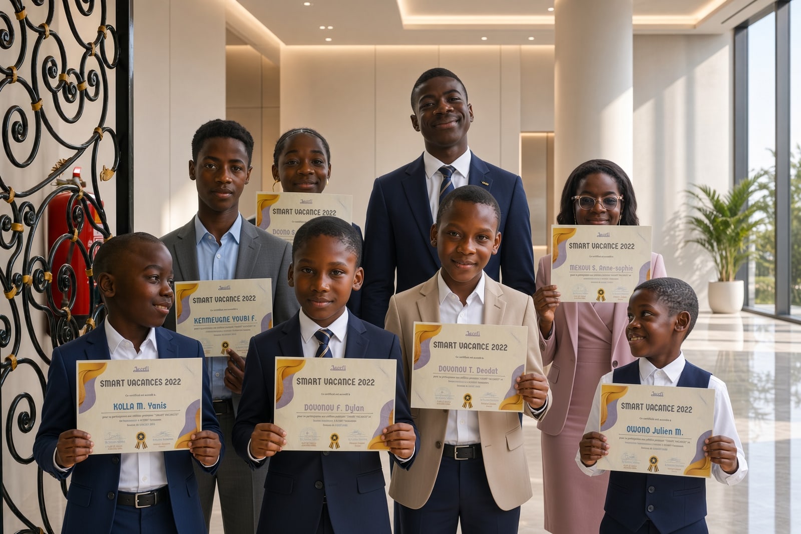 Cérémonie Smart Vacances — remise des attestations aux jeunes participants.