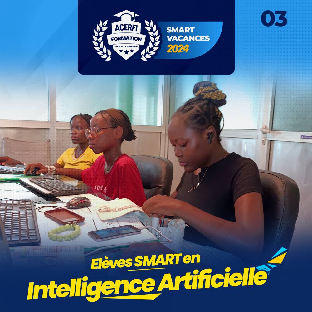 Smart Vacances pupils focused on an artificial intelligence module — ACERFI.