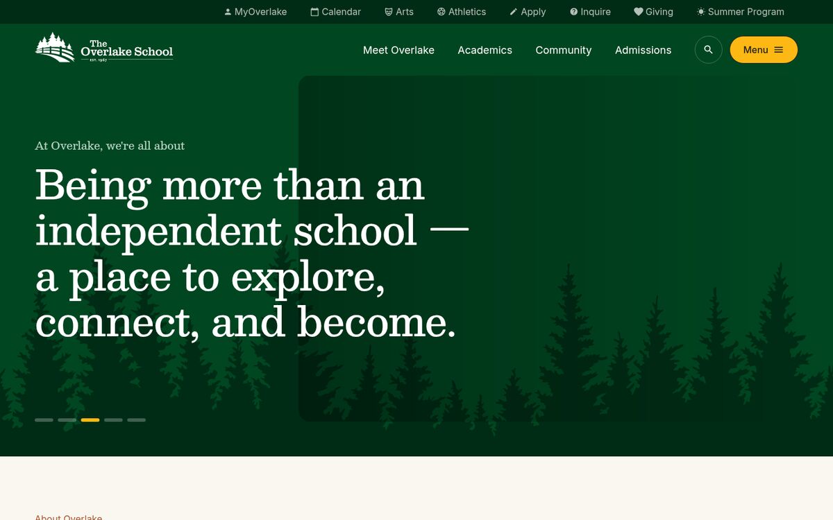 Page d'accueil de The Overlake School